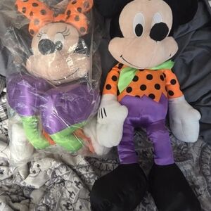 Disney Minnie and Mickey Mouse Halloween Large Plush Stuffed Toy
